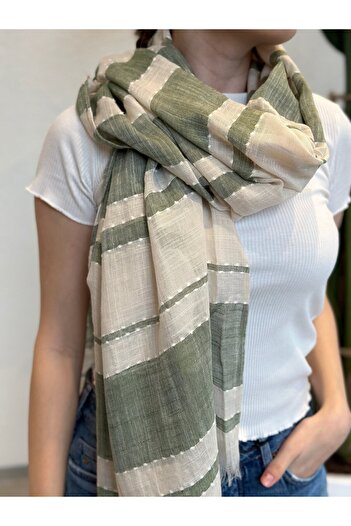 novon Σάλι από λινό Premium με κέντημα Mallorca Linen Design 190 x 90 cm