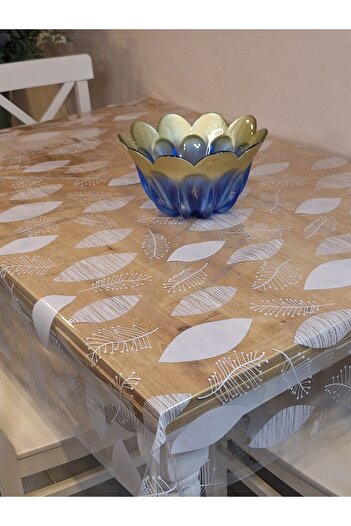Başak Ev Tekstili Transparent 0.018 Mm PVC Oilcloth - Patterned Erasable Transparent Tablecloth