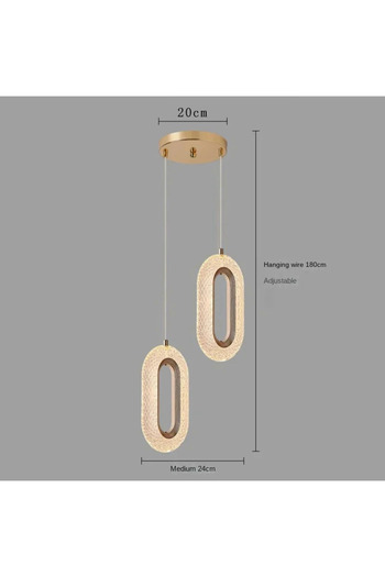 Choice 3-color Light 2 Head-gold Modern Bedside Pendant Light, Long Line Living Room Background Wall Light,