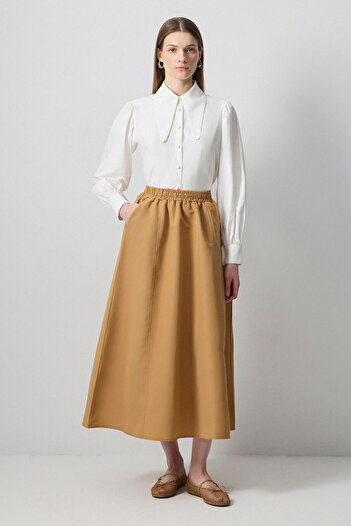 Touché Privé Gathered Waist Woven Skirt