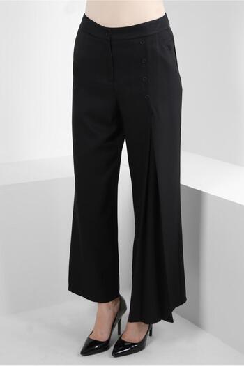 Alvina BATTERY DETAILED BUTTONED WIDE LEG PANTS 70524