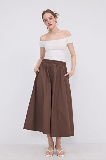 Addax Elastic Waist Pocket Long Skirt E13751-L3