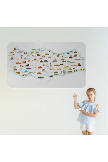 Harita Sepeti Educational and Instructional Decorative Children's Room Turkey Map Wall Sticker-3880
