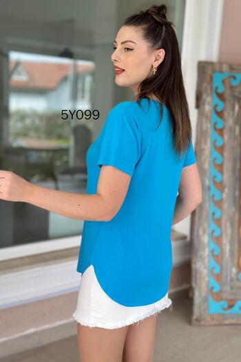 İnce Topuk V-Neck Bamboo Basic Tshirt 5Y099