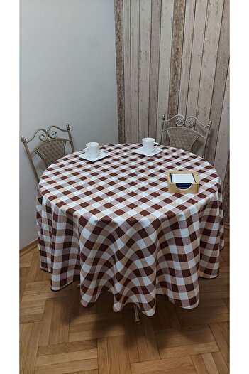 gonk Round, Plaid, Duck (Liquid Pusher, Stain Proof) Fabric, Tablecloth