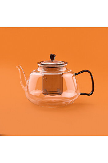 Tohana Cam Süzgeçli Demlik - Şeffaf / Antrasit - 1100 ml
