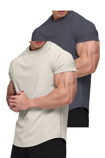 GHASSY CO. Ghassy Co. Men's 2-Pack Cotton Raglan Oval Cut Combed T-Shirt