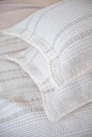 Ecocotton Hivda Double Bedspread - Beige, 100% Organic Cotton, Muslin Filled 240X260 Cm