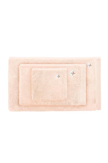 Ecocotton Набір рушників Pure Cotton з 3 предметів, 100% органічна бавовна, з вишитим бордюром у вигляді метеликів, колір пудровий