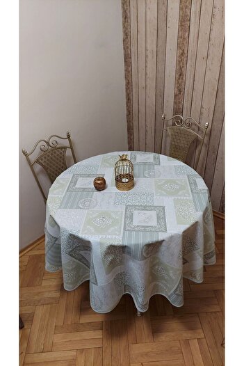 gonk Round, Country Patterned, Duck (Liquid Pusher, Stain Proof) Fabric, Tablecloth