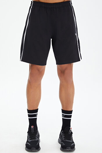 bilcee Men's Black Fitness Shorts - Thin Fabric, Quick Dry, Sweat Resistant, Training Training 0631