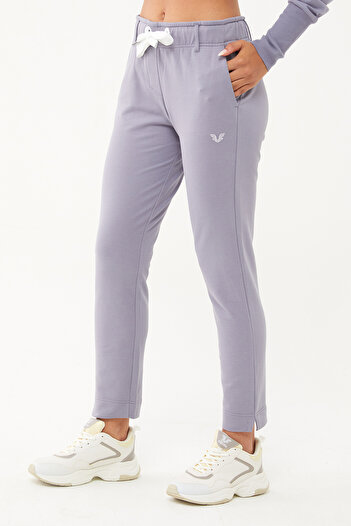 bilcee Women's Light Granite Skinny Leg Organic Cotton Sports Sweatpants 0667