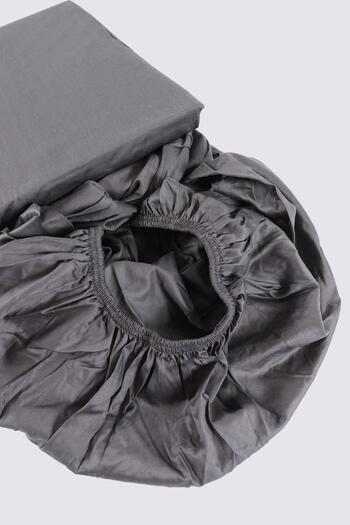 Ecocotton Single Fitted Sheet 100% Organic Cotton Satin Anthracite 120x200 Cm