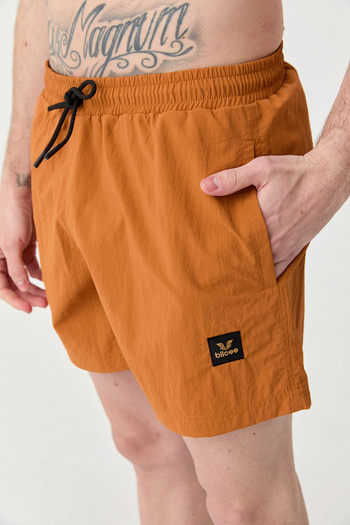 bilcee Men's Shorts - Sheet Elastic Waist, Pocket, Mesh, for Training and Beach 9773