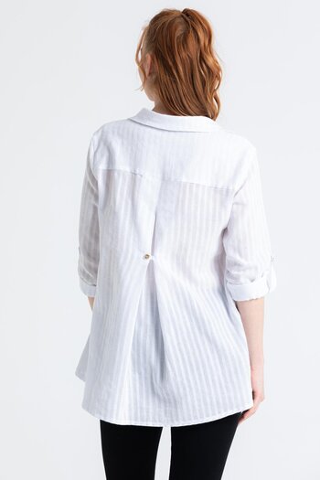 Eliş Şile Bezi Long Sleeve Sile Cloth Peyker Summer Shirt White Byz