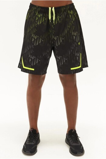bilcee Men's Phosphor Patterned Fine Woven Fabric Training Short Sports Shorts 0634