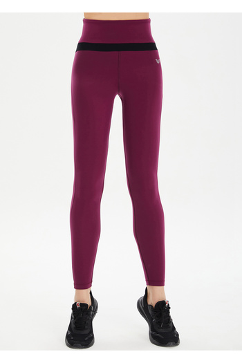 bilcee Women's Plum High Waist Piecewise Flexible and Recovery Sports Leggings 0738