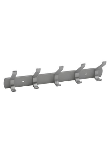 Generic Aluminum wall clothes hanger with screws for hanging 5 hooks