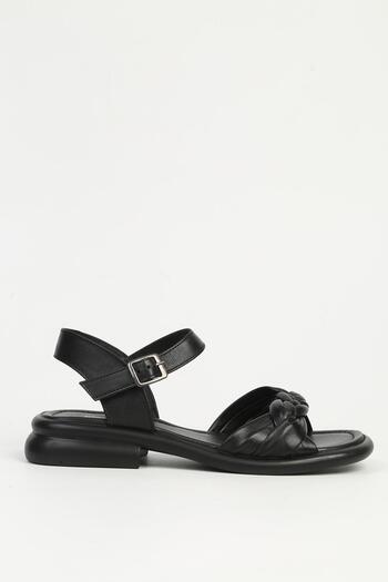 Pierre Cardin Black Women's Leather Sandals Pc-54617