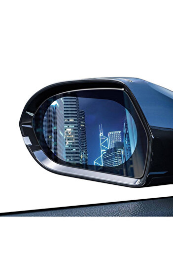 Baseus 0.15mm Rainproof Film for Car Rear-View Mirror - Oval - 2 Pcs/Pack - 135x95 mm - Clear