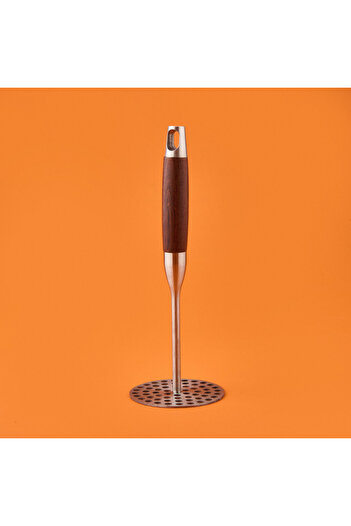 AROW Potato Masher with Wooden Handle - Gray / Brown