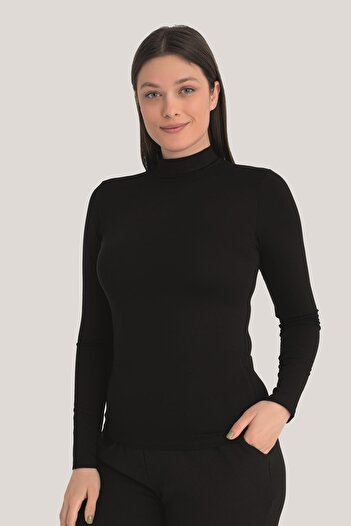 Arma Yıldız Women's Black Turtleneck Long Sleeve Body 2 Pack