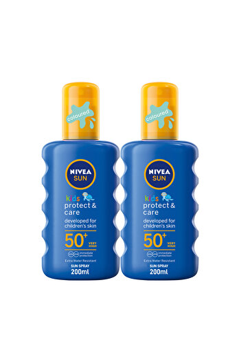 NIVEA SUN Kids Protect & Play Moisturizing Sun Spray, SPF 50+, 200ml, Pack of 2