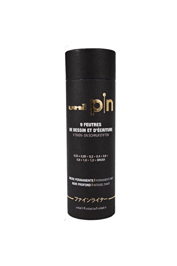 UNİ-BALL Set of 9 Uni Pin liners in cylindrical gift box