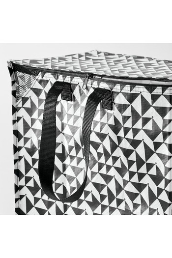 IKEA KNALLA Bag – Spacious & Stylish Carry-All (Black/White, 40x25x47 cm, 47L)