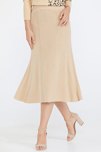 Sementa Women's Knitwear Skirt - Camel