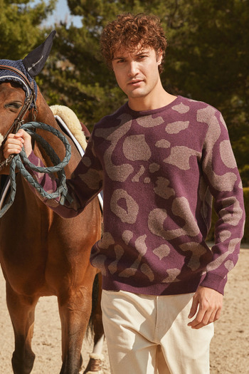 Sementa Crew Neck Knitwear Sweater - Purple