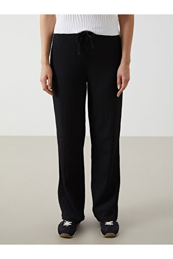 LC Waikiki Timeless Recommendations from Timeless Store |   Textured Women's Trousers with Elastic Waistband