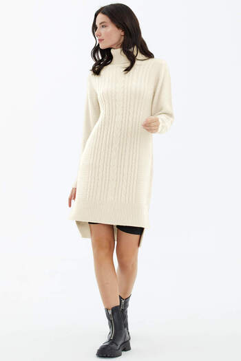 Sementa Full Turtleneck Knitwear Tunic - Bone
