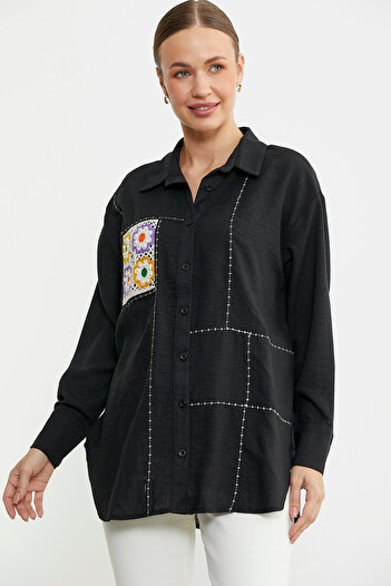 Sementa Colorful Lace Tunic - Black