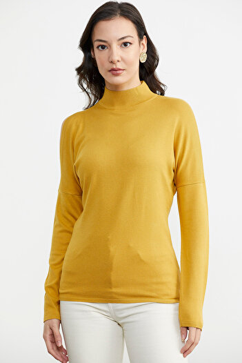 Sementa Knitwear Sweater with Shoulder Detail - Mustard