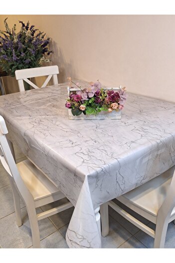 Başak Ev Tekstili Transparent 0.018 Mm PVC Oilcloth - Patterned Erasable Transparent Tablecloth