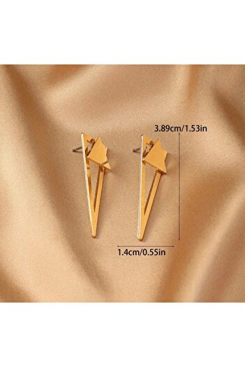 monalisatoka Kadın Elegant Geometrik Üçgen Düşme & Sallanma Gold Küpe