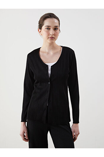 LC Waikiki Black V-Neck Women's Cardigan
