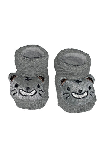 Generic Anti Slip Cat Slip-Ons With Bell - Grey