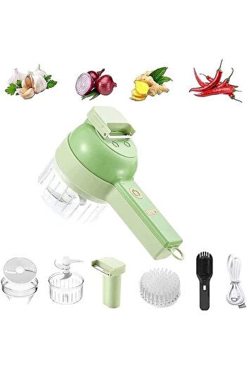COOYA 4 in 1 Electric Vegetable Cutter Set, Wireless Food Processor for Garlic Pepper  Onion, with Brush