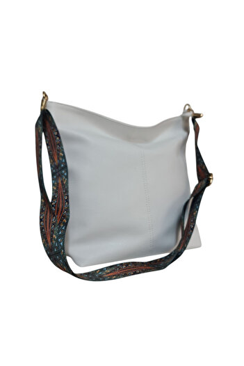 Gloria Settems White Women's Shoulder Bag with Column Strap