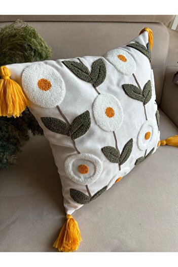 Reset Bmyhome Punch Embroidered Throw Pillow Cover
