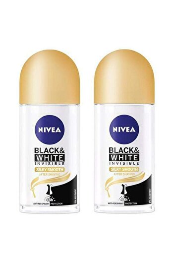 NIVEA Invisible Black & White Silky Smooth Anti-Perspirant Roll-On Deodorant -2 Pack