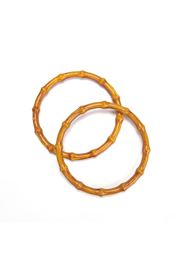 Sultan Bamboo Look Λαβή Τσάντας 15 cm 2 Τεμάχια Χρώμα ξύλου