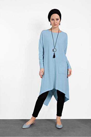 Alvina Tunic with Asymmetrical Cuts and Pocket Detail 4448