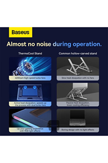 Baseus Baseus ThermoCool Heat-Dissipating Laptop Stand - Turbo Fan Version - Grey