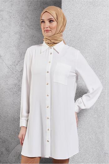 Alvina 45073 Model Shirt Collar Hijab Tunic