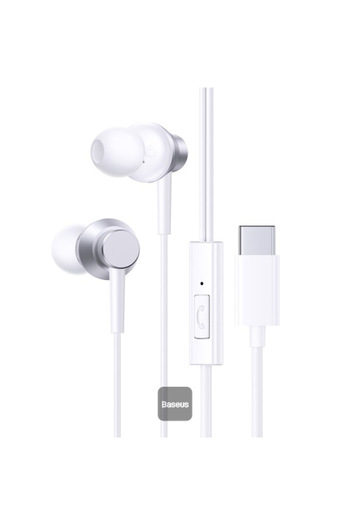 Baseus Baseus Encok CZ11 Type-C Wired Earphones - Moon White