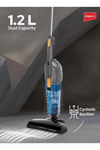 İMPEX Vacuum Cleaner 800w 3-in-1 Stick Cleaner - Vc4702 Powerful Suction Cleaner 1.2l Dust Container 1.2l