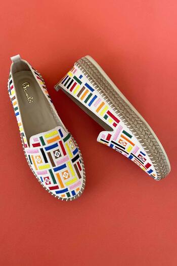 Bambi Béžová vícebarevná dámská espadrilka K01309600504